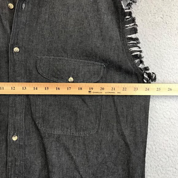 Vintage American Biker Shirt Mens L Black Sleeveless Cut Off Bike Rally Sturgis - Picture 4 of 7